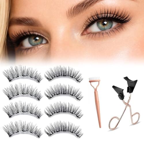 Magnetic Eyelashes, Light Weight Natural Look False Eyelashes with Applicator and Eyelash Comb, Reusable & No Glue Needed — image 1