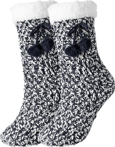 BenSorts Women Non Slip Winter Thick Slipper Socks with Grippers Warm Fuzzy Socks Christmas Gifts — image 1