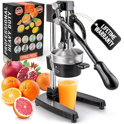 Zulay Kitchen Cast Iron Juicer - Easy-to-Clean Heavy-Duty Manual Juicer, Professional Citrus Juicer - Stainless Steel Lemon Squeezer - Manual Citrus Press & Orange Squeezer - Orange Juicer (Black) — image 1