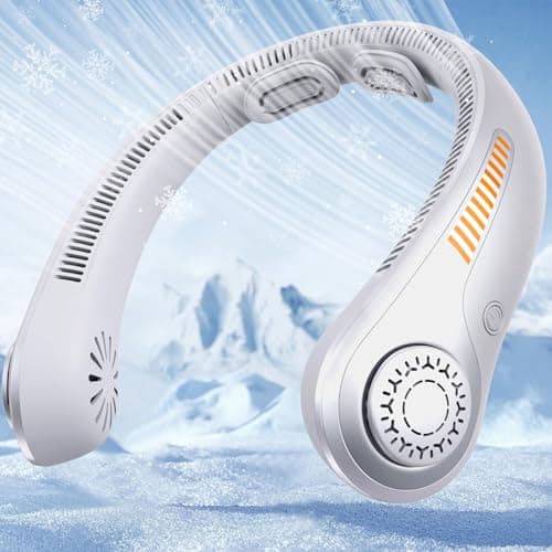 Portable Neck Fan Rechargeable, 5 Speeds, Lightweight, Long Lasting, Battery Operated All-Around Cooling Quiet Personal Fans for Travel Camping Cooling Essentials, Birthday Gifts for Women Men Mom Dad — image 1
