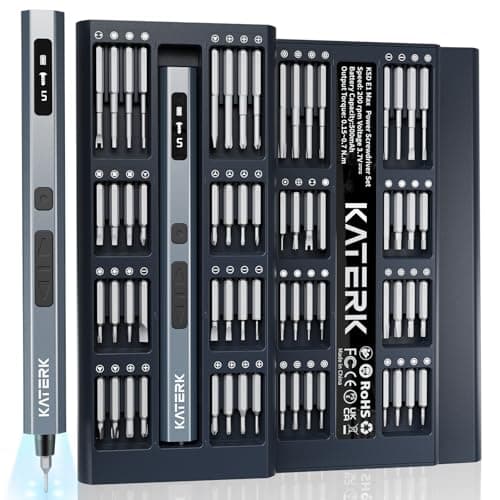 KATERK Electric Screwdriver, 64-in-1 Mini Precision Screwdriver Cordless with 5 Torque Levels, Max 0.75N.m, 500mAh Battery, Small Power Screwdriver Repair Tool Kit for 3D Printer, Laptop, Phone, Watch — image 1