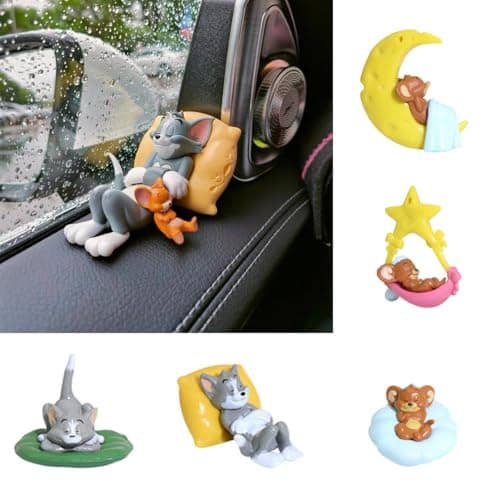 AYWVRBST 5 Pcs Decoration Ornaments, Christmas Decoration, Car Door Ornaments, Sleeping Cats and Mice, Cute and Interesting Gifts, Travel Decompression (5 Pcs Decoration Ornaments) — image 1