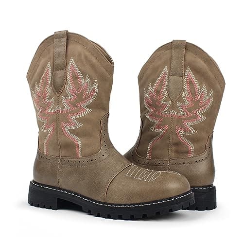 Hawkwell Women's Mid Calf Western Cowboy Cowgirl Boot Round Toe Embroidered Fashion Boots — image 1