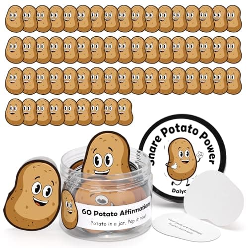 Dalycro Potato Affirmations Cards in A Decorative Jar, 60 Positive Messages for Daily Support, Inspirational Potato Gifts for Women Men Coworker (Potato) — image 1
