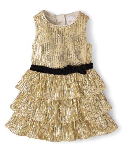 Gymboree,Girls,and Toddler Sleeveless Dresses,Sequin Gold,5 Years