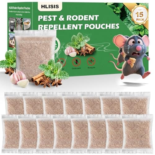 HLISIS 15 Pack Mouse Repellent Pouches, Peppermint Oil Repellent for Mice, Natural Rodent Repellent Pouches Effectively Repels Rodents, Mosquito, Spiders, and Other Pests, Indoor & Outdoor Use — image 1