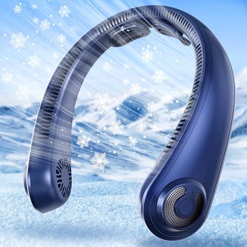 AUIIAH Portable Lightweight Neck Fan with Neck Support, Birthday Gifts for Men Women Dad Mom, Rechargeable Personal Wearable Cooling Neck Fans for Hot Flashes, Disneyland, Travel, Camping Essentials — image 1