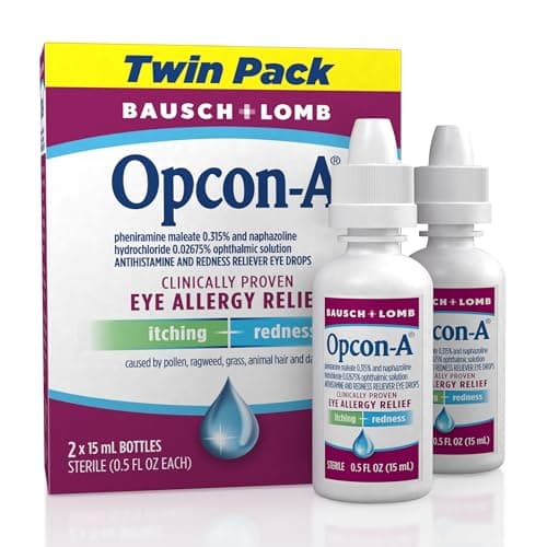 Opcon-A Allergy Eye Drops, Antihistamine and Redness Relief for Itchy, Red Eyes, Soothes Irritation from Pollen, Ragweed, Grass, Animal Hair and Dander Clinically Proven Formula, 0.5 Fl Oz (Pack of 2) — image 1