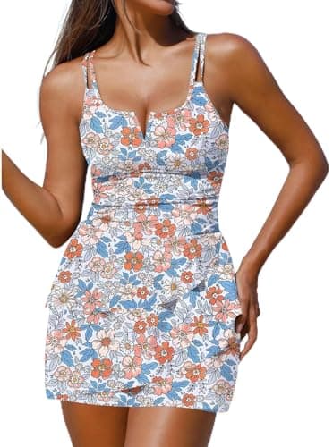 ZAFUL One Piece Swimsuit Women Tummy Control Bathing Suit V-Wire Swimdress Modest Ruffle 2026 Swim Dress — image 1