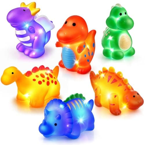 Light Up Dinosaur Bath Toys Baby Toddler Kids Halloween Goodie Bag Stuffers — image 1