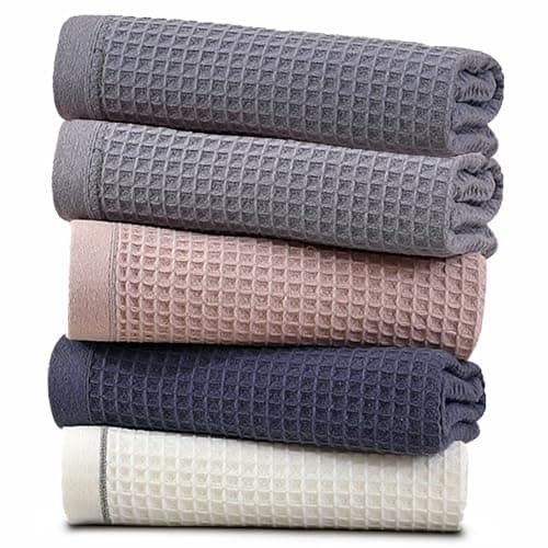 ZASHOP Kitchen Towels and Dishcloths Sets, 14 X 14 Inches, Absorbent Dish Towels for Kitchen, Microfiber Cleaning Cloth, Dish Cloths for Washing Dishes, Waffle Kitchen Towels (Multicolored) — image 1