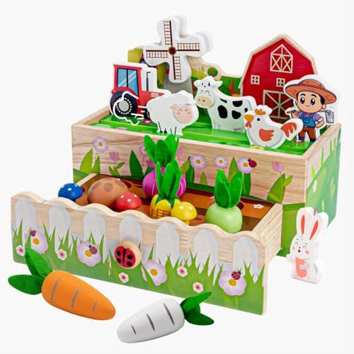 Montessori Toys for 18 Months+ | Wooden Animal Farm Kids Toys | Shape Sorting Educational Learning Fine Motor Skills |Birthday Gifts for Girl&Boy — image 1