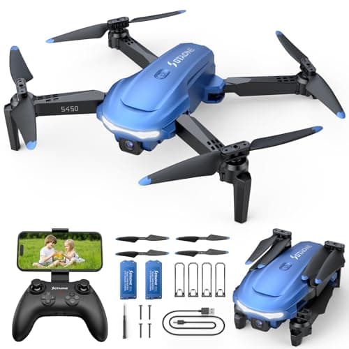 SOTAONE S450 Drone with Camera for Kids Adults - 1080P HD FPV RC Quadcopter with One Key Take Off/Land, Altitude Hold, Mini Foldable Drone with 2 Batteries, Toys Gifts for Beginners, Blue