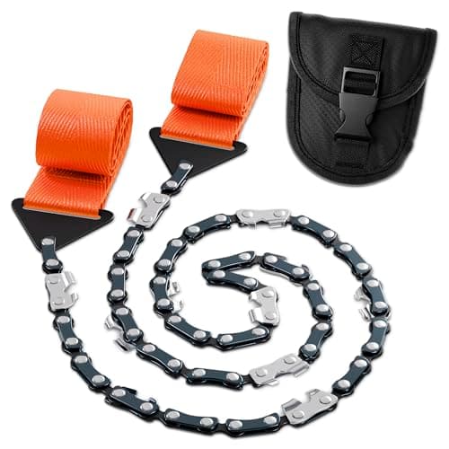 High Limb Rope Saw for Trees – Pocket Chainsaw for Camping, Hiking and Survival Gear, 25″ Stainless Steel Hand Cable Saw with Bi-Directional Teeth for Cutting Branches – Compact Folding Storage Bag — image 1