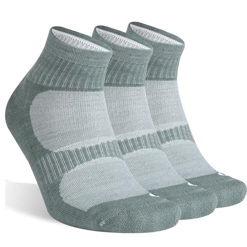 RTZAT 3 Pairs Merino Wool Ankle Socks for Men Women - Breathable, Arch Support, Padded Workout Year-Round Wear — image 1