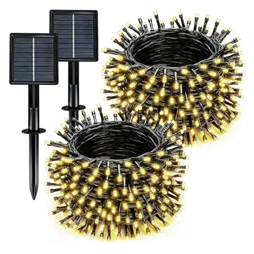 Solar String Lights Outdoor Waterproof 2 Pack Total 66ft 200LED Warm White — image 1