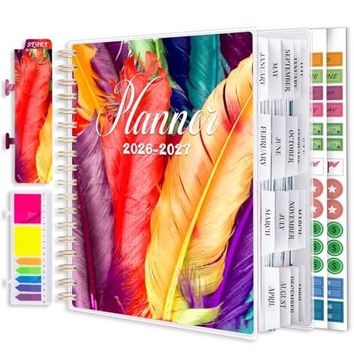 Planner 2026-2027, Large 18 Months Academic Daily Weekly Monthly Planner Yearly Agenda Jan. 2026–June. 2027, 7.9" x 9.8", Page Tabs, Separator Page, Pocket Folder, Bookmark, Stickers, Sticky Note Set — image 1