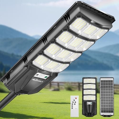 Mcfacesun Solar Lights Outdoor-6500K 16000LM Led Street Light, IP66 Waterproof Solar Street Lights Outdoor with Motion Sensor & Dusk to Dawn, led solared Street Light Easy Installation — image 1