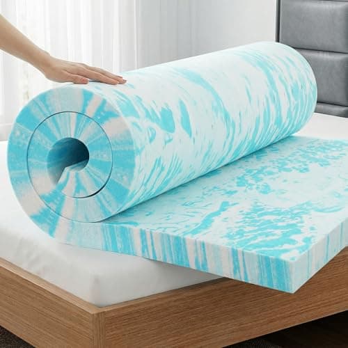 OLIXIS Gel Memory Foam Mattress Topper, Twin 2 Inch, Cooling Gel Infused Soft Comfy Breathable, Pressure-Relieving, CertiPUR-US Certified — image 1