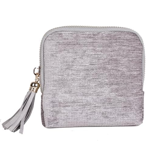 ASINGYER Travel Jewelry Storage Bag for Women, Velvet Portable Jewelry Organizer with Tassel Zipper, Small Pouches for Bracelets Necklaces Rings Earrings, Wedding Gift for Women (silver)
