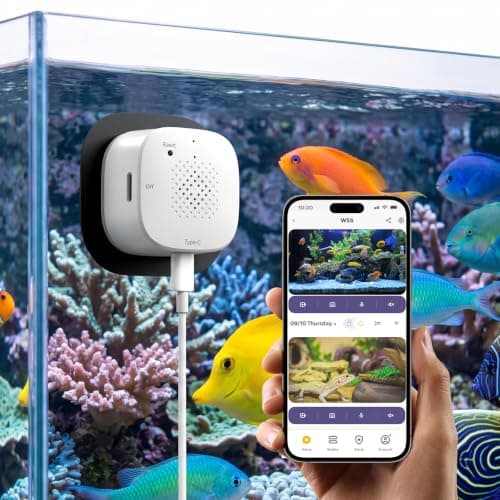 Elelink 3MP 2K Aquarium Camera for Fish Tank, Reptile & Terrarium Camera | Magnetic Mount, Colour Night Vision, Anti-Glare and No Reflection, 2.4GHz & 5GHz WiFi, 24/7 Recording for Lizards Snakes Bird — image 1