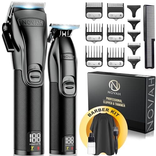 Novah® Professional Hair Clippers for Men, Professional Barber Clippers and Trimmer Set, Mens Cordless Hair Clipper for Barbers Haircut Kit Fade — image 1