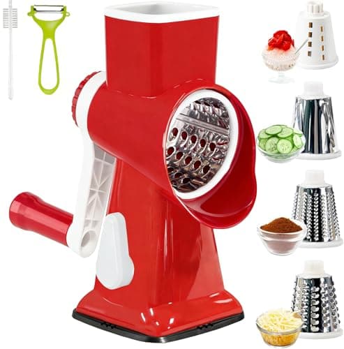 KalraMay Rotary Cheese Grater with Handle, Multifunctional Cheese Shredder | Multifunctional Shredder,Strong Suction Cup Base,Fast and Efficient Cutting,Detachable Parts,Safe Operation,Easy to Rinse — image 1