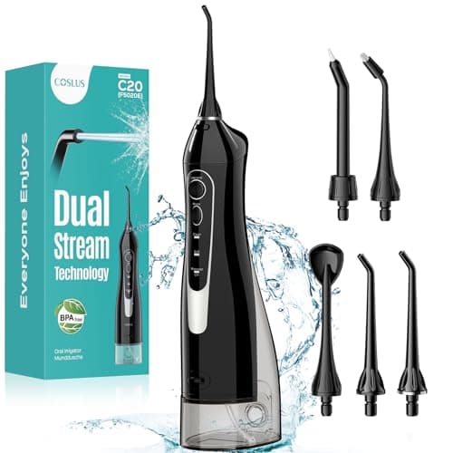 COSLUS ADA Accepted C20 Water Dental Flosser Pick, Professional Set Black — image 1