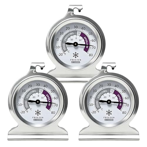 YUEZHOUYB 3 Pack Refrigerator Fridge Thermometer Freezer Thermometer Large Dial Analog Thermometer — image 1