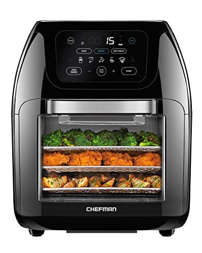 CHEFMAN Multifunctional Digital Air Fryer+ Rotisserie, Dehydrator, Convection Oven, 17 Touch Screen Presets Fry, Roast, Dehydrate, Bake, XL 10L Family Size, Auto Shutoff, Large Easy-View Window, Black — image 1