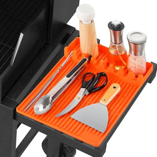 Silicone Grill Mat for Blackstone Silicone Griddle Tools Mat with Drip Pad Grill Pad for Outdoor Grill Kitchen Countertop (Orange) — image 1