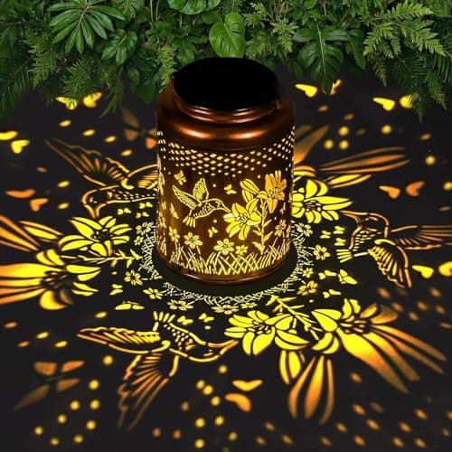 Solar Lanterns Outdoor Waterproof Hummingbird, KagoLing Birthday Gifts for Women Mom Grandma, Garden Decor Hanging Solar Lights Outdoor Metal Lantern Decoration Outside for Yard, Patio, Backyard — image 1