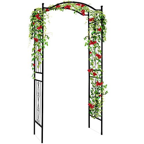 Best Choice Products 92in Steel Garden Arch Arbor Trellis for Outdoor, Yard, Garden, Climbing Plants w/Decorative Wire Lattice - Black — image 1