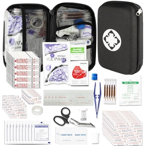 First Aid Kit 277PCS Car Home Camping Essentials Black Emergency Kit | School Supplies,Dorm Room Essentials,Survival Kit,Travel Essentials,Outdoor Adventure,Office Hiking Portable,Refill Supplies — image 1