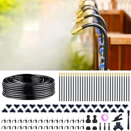 Thiswing 360° Adjustable Drip Irrigation System - 100 FT Garden Watering System with 32 Nozzles, Raised Bed Sprinkler Irrigation System, Garden Mister for Yard, Lawn, Plants, 5/16" Tubing — image 1