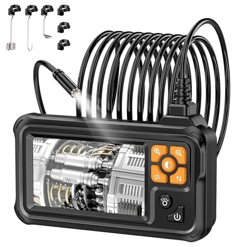 Industrial HD Digital Borescope, Lightswim 1080P 4.3" IPS Endoscope Inspection Camera with Handheld IP67 Waterproof Snake Sewer with 8 LED Lights 16.5ft Semi-Rigid Cable — image 1