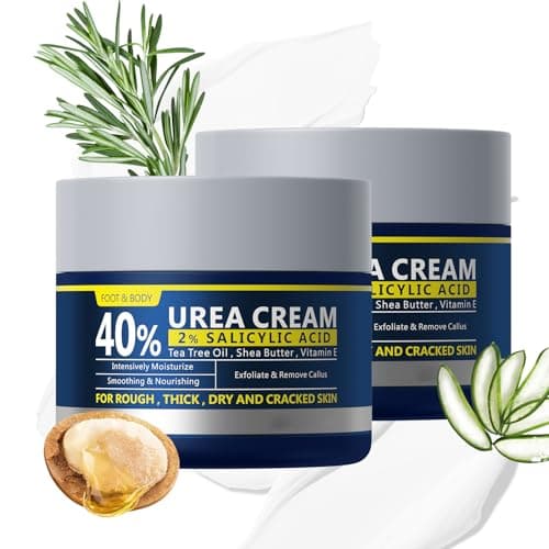 2 Pack Urea Cream 40% + 2% Salicylic Acid, 3.53 oz - Maximum Strength Foot & Hands Moisturizer for Rough, Dry Cracked Skin, Callus Remover with Deep Hydration, Intensive Repair for Feet, Heels — image 1