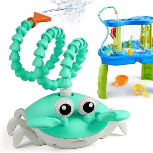 Water Table Pump, 5400mAh Rechargeable Crab Water Pump for Water Table with 3 Modes Sprinkler, 8 Hours Non-Stop Fun Summer Outdoor Water Toys Outside Water Play Table Accessories for Kids Toddlers — image 1
