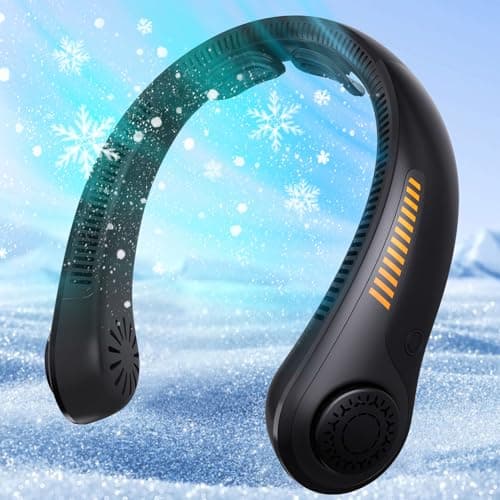 EYERZ Portable Neck Fan - Rechargeable Personal Fan with Neck Support, 5-Speed Quiet Lightweight Long Lasting Neck Fan, Fathers Day, Mothers Day Gifts, Full Surround Cooling for Travel, Hot Flashes — image 1