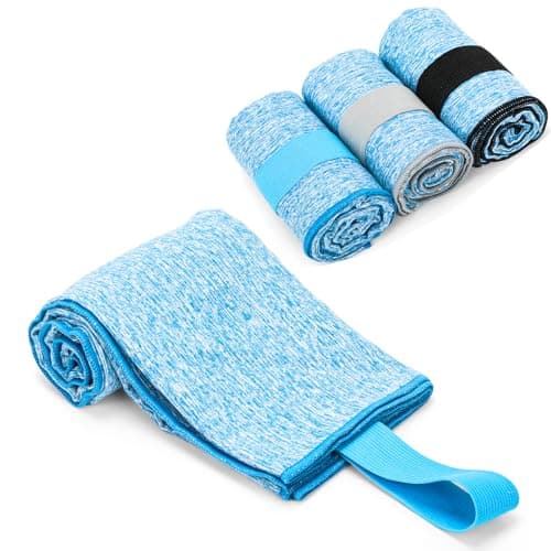 KISS QUEEN 3 Pack Microfiber Gym Towel Quick Dry Sweat Towels Women Men Lightweight Running Cycling Fitness Hiking Tennis Exercise Outdoor Sports Towel(3 Pack(Blue)) — image 1