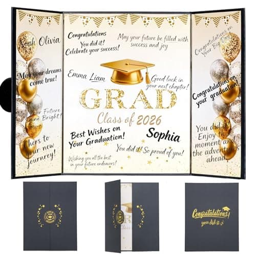 Black and Gold Graduation Party Decorations Class of 2026 - Extra Large 22" x 14" Graduation Guest Book to Sign Signature Board for Graduation Gifts Congrats Grad Party Favors Supplies Decor Keepsake — image 1