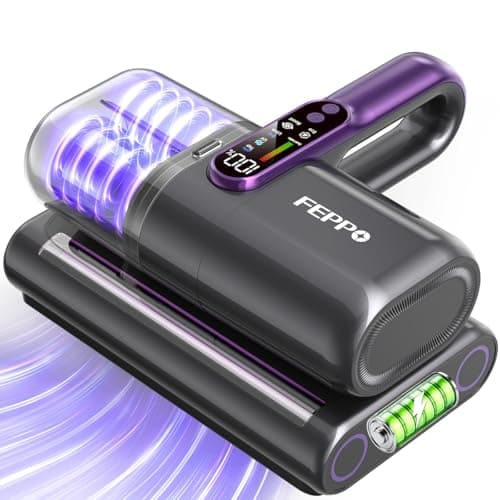 FEPPO Cordless Mattress Vacuum Cleaner, 18Kpa Bed Vacuum with 253.7nm UV-C Light & Ultrasonic Technology, Handheld Vacuums with Dust Sensor & LED Display, 52800 Times/Min High Frequency Tapping — image 1