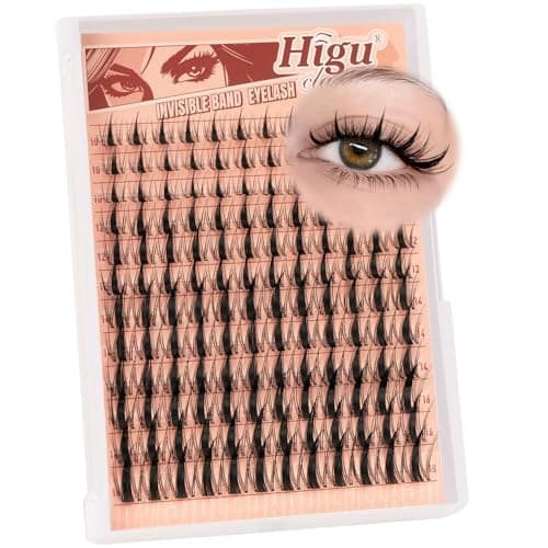 Higu clace Fairy-Lash-Clusters,144Pcs Manga Lash Clusters DIY Cluster Eyelash Extensions 10-18 mm, D Curl Lash Extension Natural Look Reusable Clear Thin Band Mix Spikes Manga Lashes(Fairy-DH-144Pcs) — image 1