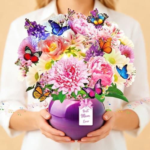 Rayilyn Mothers Day Cards with Music & Lights, 3D Pop Up Greeting Card, Forever Butterfly Bouquet, 9.5 Inch Life Sized, Birthday Gifts for Mom, Women, Wife, Grandma — image 1