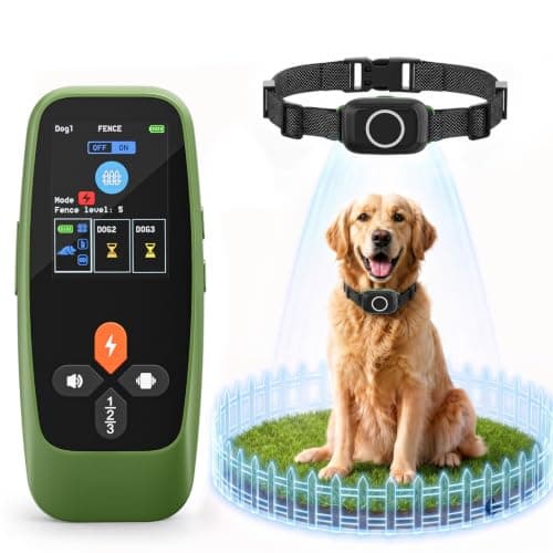 4-in-1 Wireless Dog Fence with Training, Bark Control, Real-Time Pet Status | 3 Training Modes: Beep/Vibration/Static, IPX7 Waterproof, Remote Boundary Collar, Wireless Fence for Small/Medium/Large Dogs — image 1