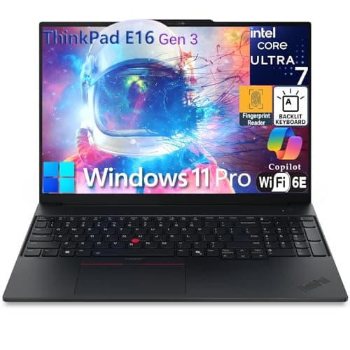 Lenovo ThinkPad E16 Gen 3 Laptop Computer for Business, Intel Ultra 7 255H, Arc 140T, 32GB DDR5 RAM, 1TB PCIe SSD, WiFi 6E, 16" FHD+, Backlit Keyboard, Fingerprint Reader, Windows 11 Pro