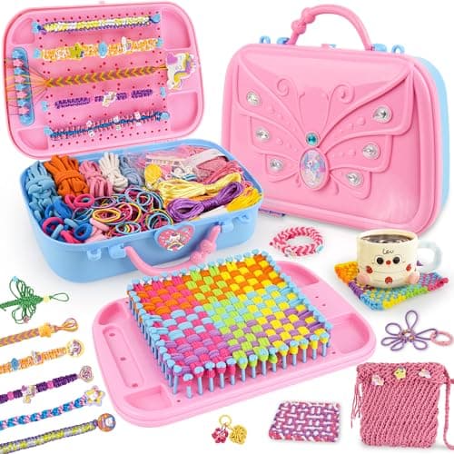 Nicella 6-in-1 Friendship Bracelet Making Kit Toys, Weaving Loom Craft for Kids, 500+ Pcs DIY Kits for Bracelets, Potholders, Pendants, Bags, Hats & Scarves — image 1