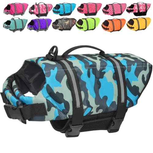 Doglay Dog Life Jacket, Dog Life Vest for Swimming Boating, Adjustable Puppy Life Jacket with Reflective Stripes, Superior Buoyancy Dog Swimming Vest for Small Medium and Large Dogs — image 1