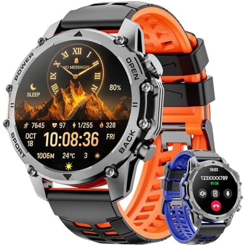 Hwagol Smart Watches for Men (Call/Notification),1.52''HD Military Smart Watch with Heart Rate/Sleep Monitor/Pedometer for Android and iOS,DIY Design Fitness Tracker — image 1