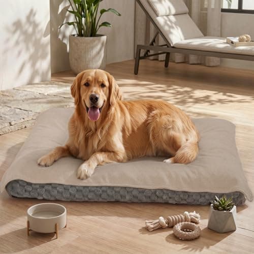 MontVoo Washable Dog Bed Cover, Absorbent Quick Dry Pet Bed Sheet, Easy Hair Removal Couch Covers for Dogs/Cats, 32x45 Inches, Waterproof PU Backing Dog Bed Mat for Car Seat, Crate, Cover Only, Beige — image 1